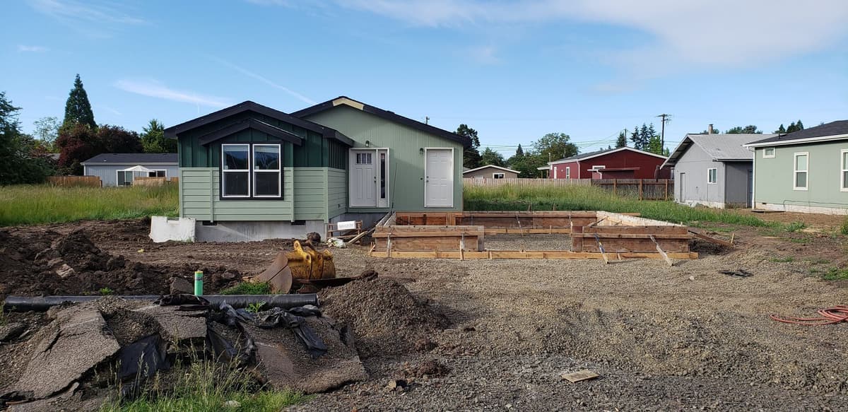 Concrete stem wall forms installed